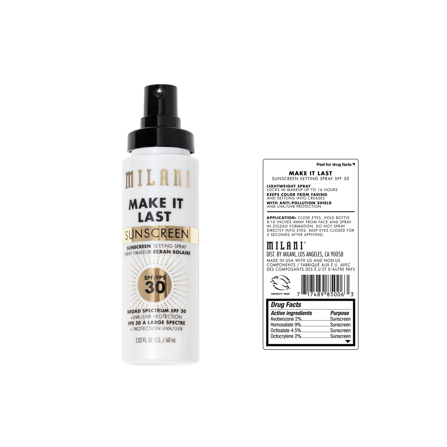 Milani Setting Spray + Primer, Make It Last Original - Natural Finish with Niacinamide for Hydration, Setting Spray for Makeup and Face Primer, 3-in-1 Prime + Hydrate + Set, 2.03 Fl. Oz