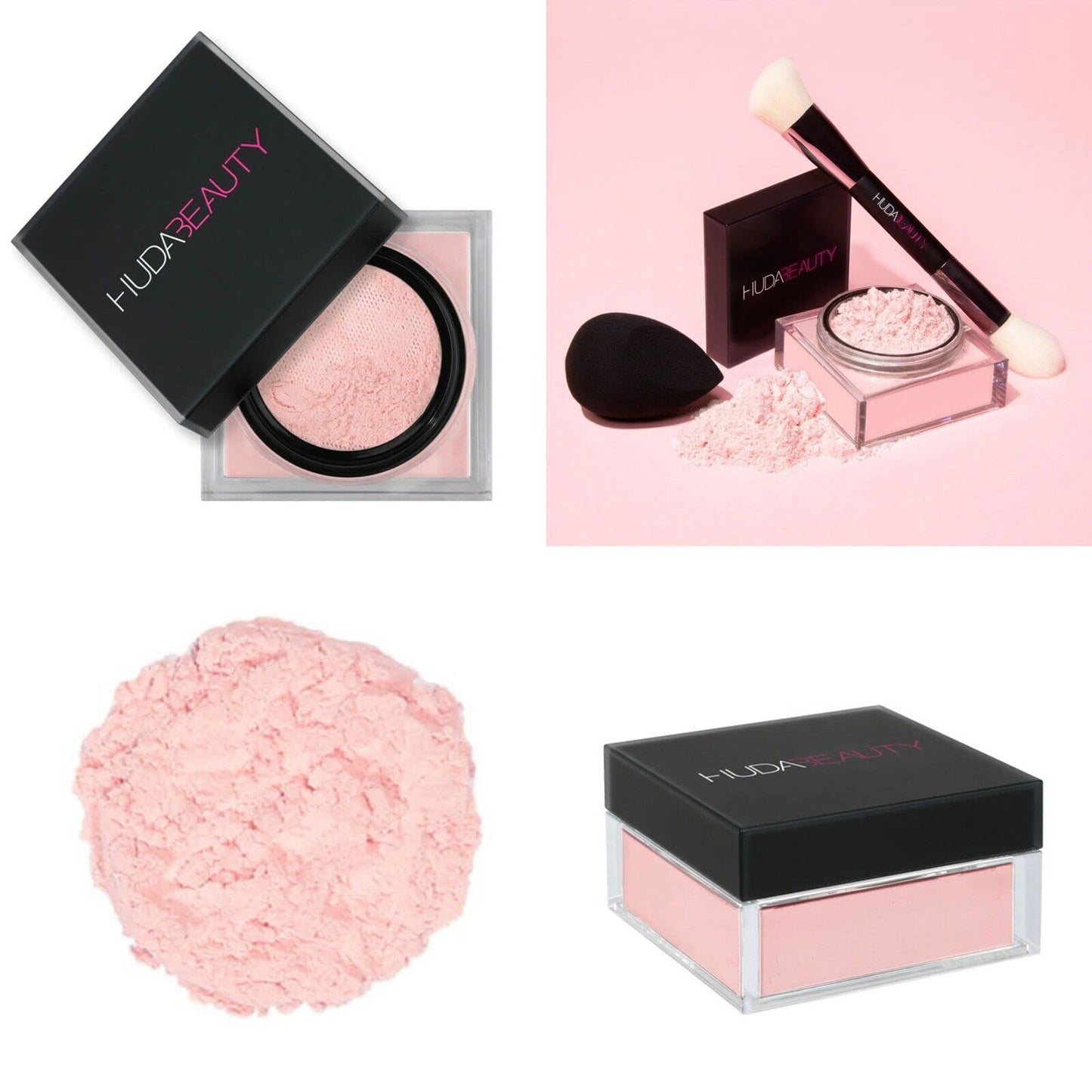 Huda Beauty Mini Easy Bake Loose Baking & Setting Powder - Cherry Blossom Cake (fair to medium with true pink undertones) 0.21 oz / 6 g
