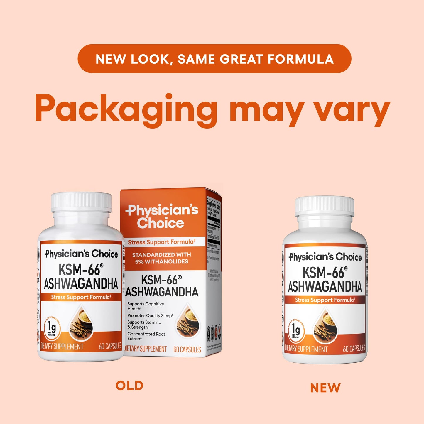 KSM-66 Ashwagandha Root Powder Extract 1,000mg - Clinically Studied Organic Ashwagandha with Black Pepper for Maximum Absorption - 5% Withanolides - Stress, Mood & Athletic Support - 60 Vegan Capsules