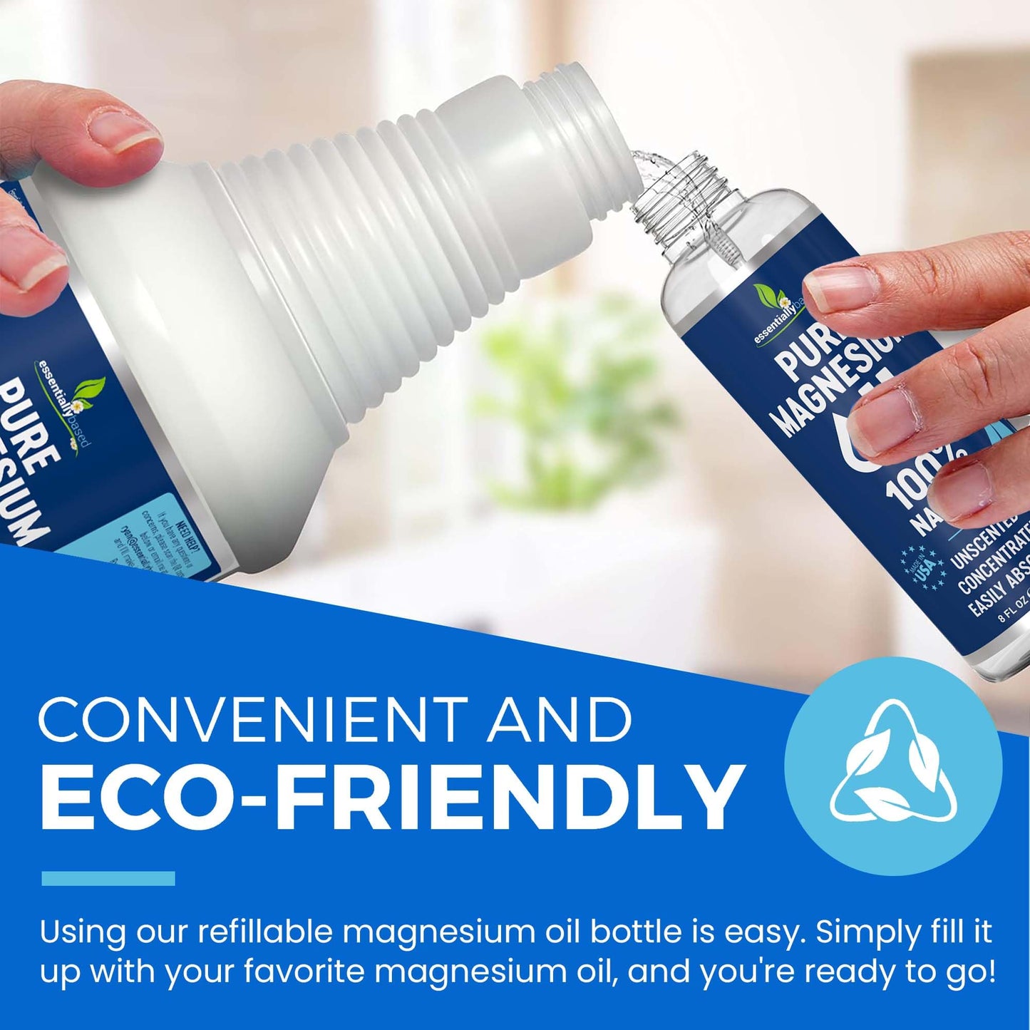 Pure Magnesium Oil Spray 12oz - Topical Magnesium Spray for Sleep Extra Strength - Less Sting - Less Itch - 100% Natural and Organic Oil - Made in USA