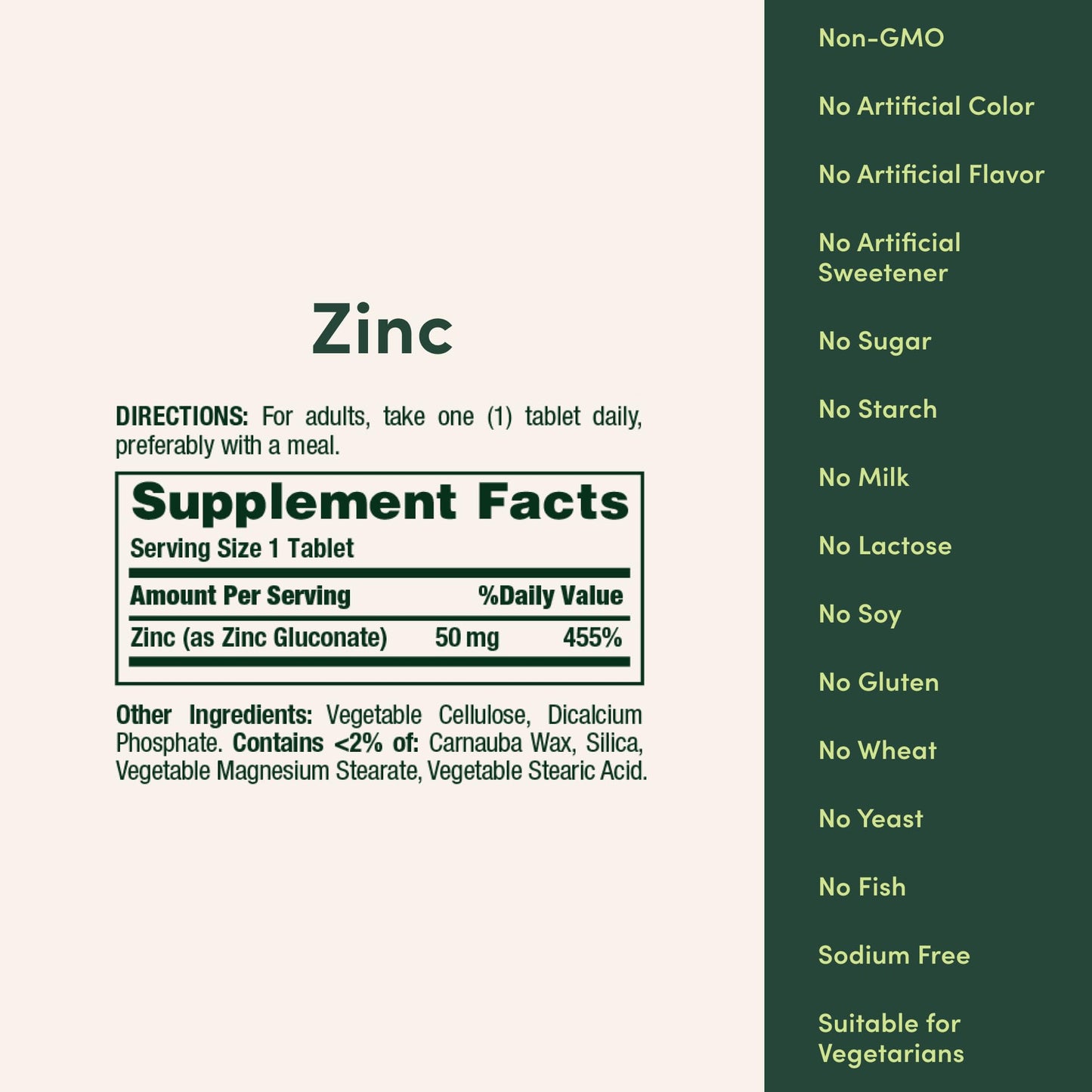 Nature’s Bounty Zinc 50mg | Immune System, Skin, & Antioxidant Health Support | Contributes to DNA Formation | Vegetarian, Non-GMO, Gluten Free | 100 Caplets, 1 Serving Per Day for Daily Health