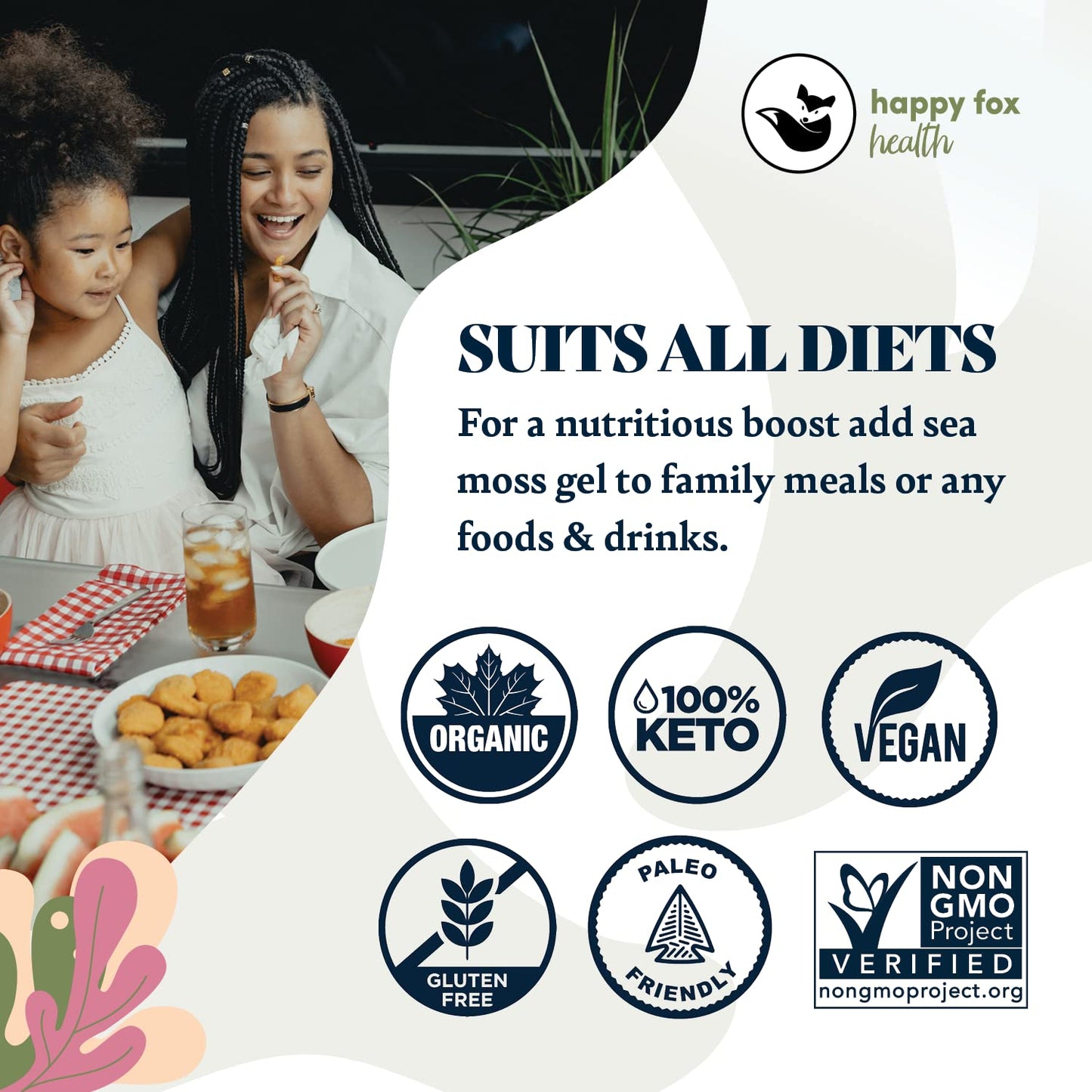 HAPPY FOX Organic Sea Moss Raw Gold - Makes 75oz of Seamoss Gel Rich in Vitamins & Minerals, Certified Non-GMO, Wildcrafted, Sundried Superfood - 100 gram Bag