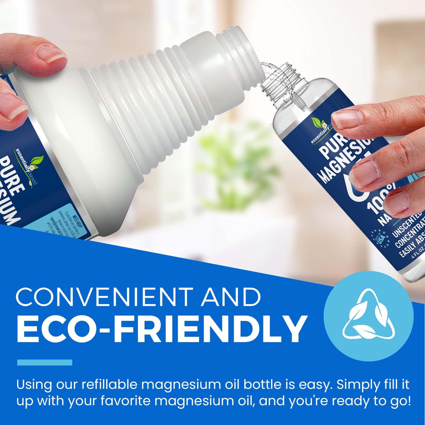 Pure Magnesium Oil Spray 12oz - Topical Magnesium Spray for Sleep Extra Strength - Less Sting - Less Itch - 100% Natural and Organic Oil - Made in USA