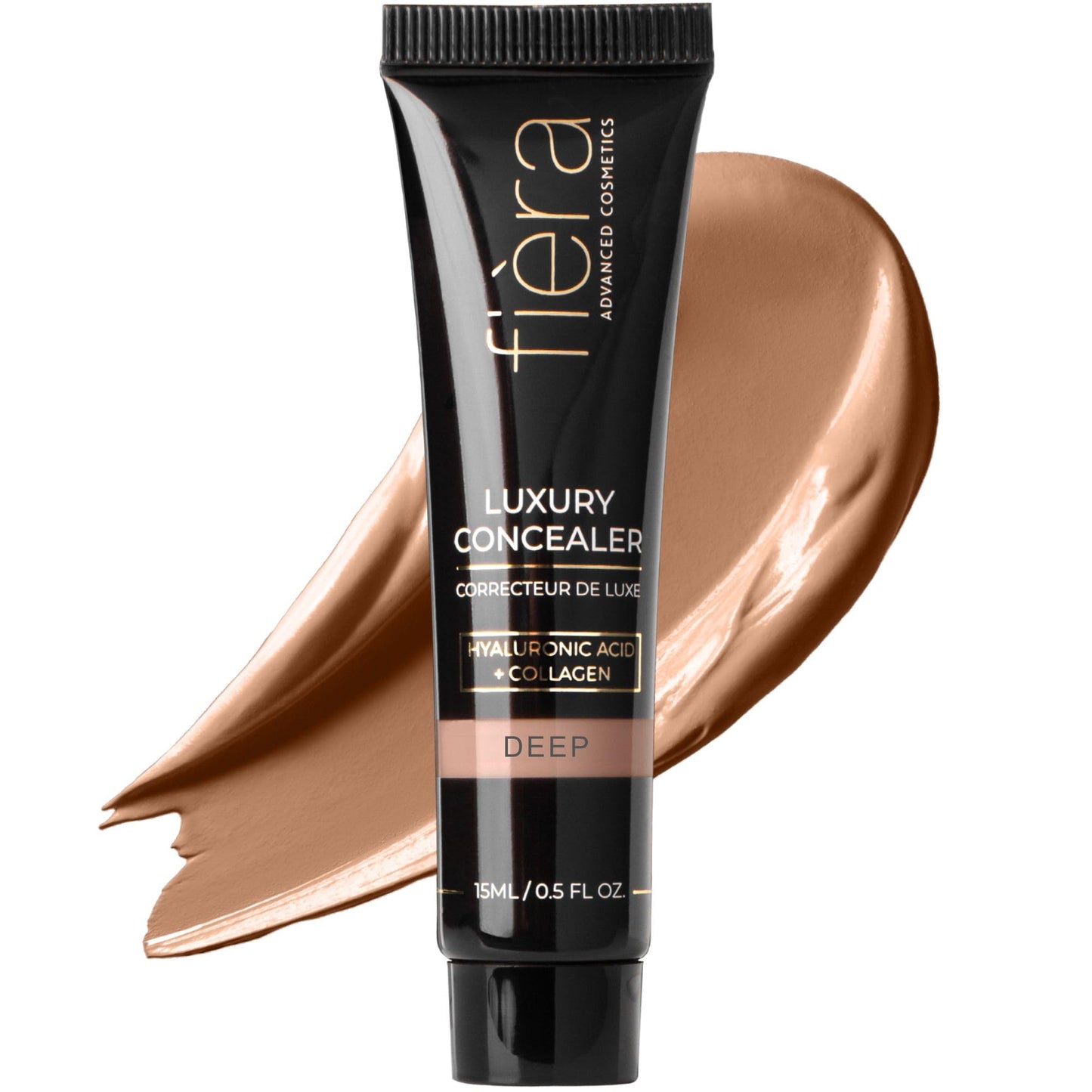 Fièra Luxury Concealer & Foundation with Anti-Aging Ingredients - Full Coverage for Dark Circles, Wrinkles, Fine Lines, and Spots, All-Day Wear For Mature Skin - Neutral Beige, 0.5 FL. OZ. / 15 ML