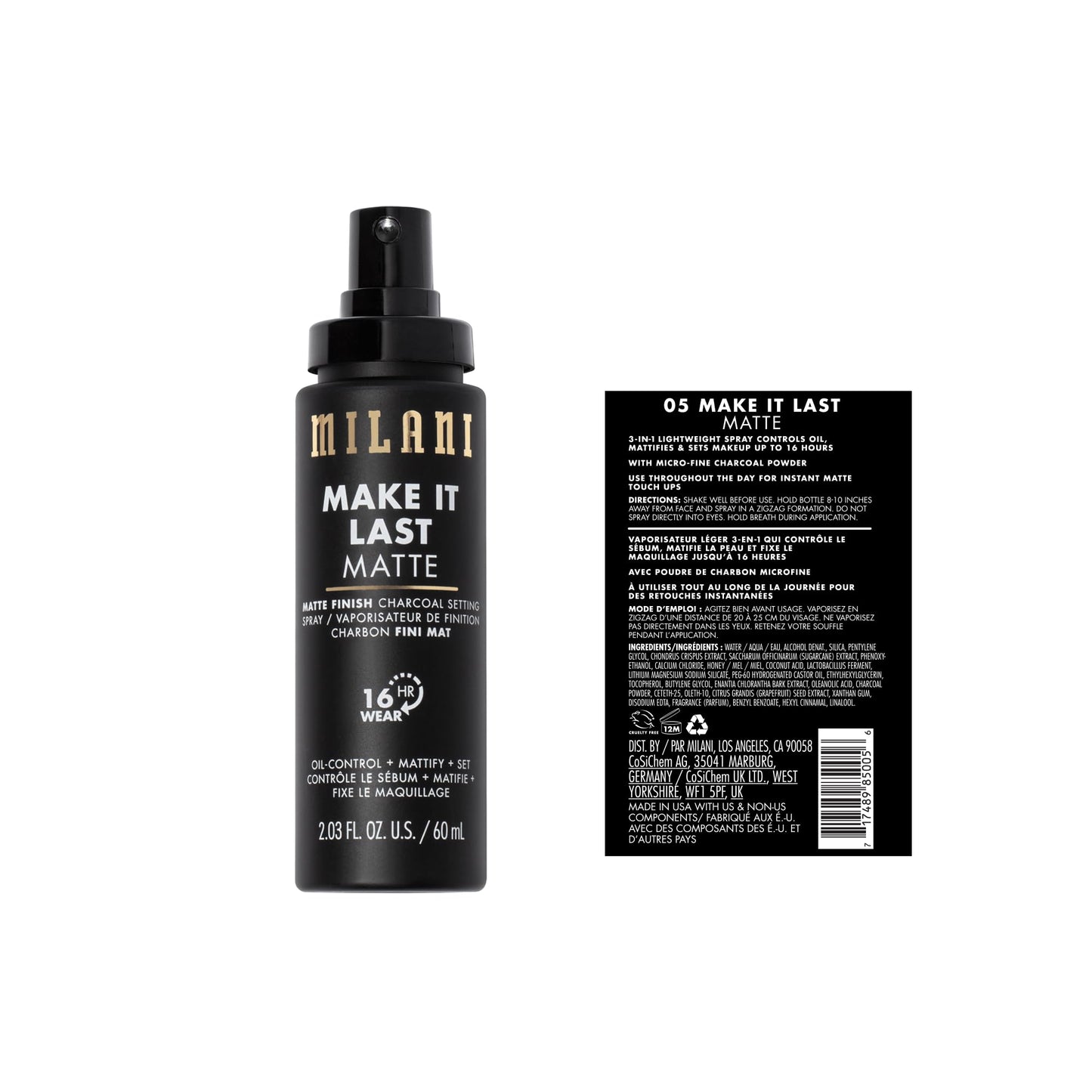 Milani Setting Spray + Primer, Make It Last Original - Natural Finish with Niacinamide for Hydration, Setting Spray for Makeup and Face Primer, 3-in-1 Prime + Hydrate + Set, 2.03 Fl. Oz