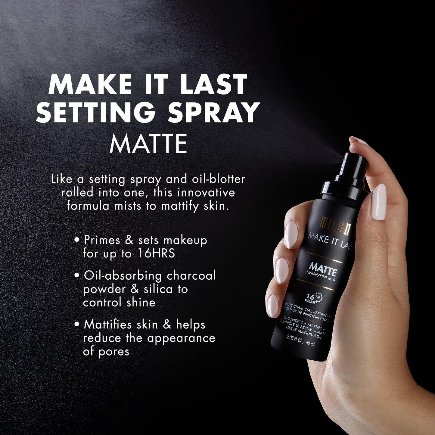 Milani Setting Spray + Primer, Make It Last Original - Natural Finish with Niacinamide for Hydration, Setting Spray for Makeup and Face Primer, 3-in-1 Prime + Hydrate + Set, 2.03 Fl. Oz