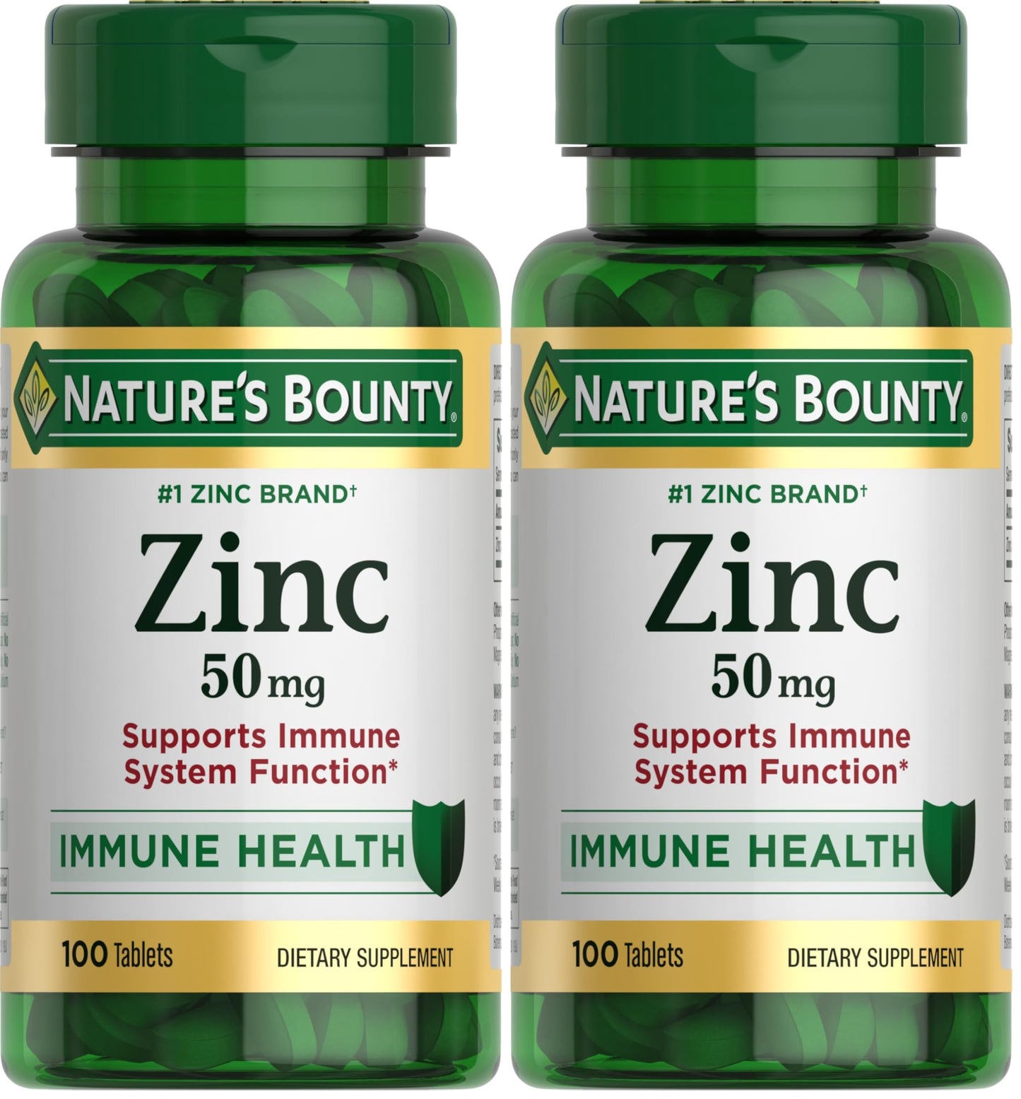 Nature’s Bounty Zinc 50mg | Immune System, Skin, & Antioxidant Health Support | Contributes to DNA Formation | Vegetarian, Non-GMO, Gluten Free | 100 Caplets, 1 Serving Per Day for Daily Health