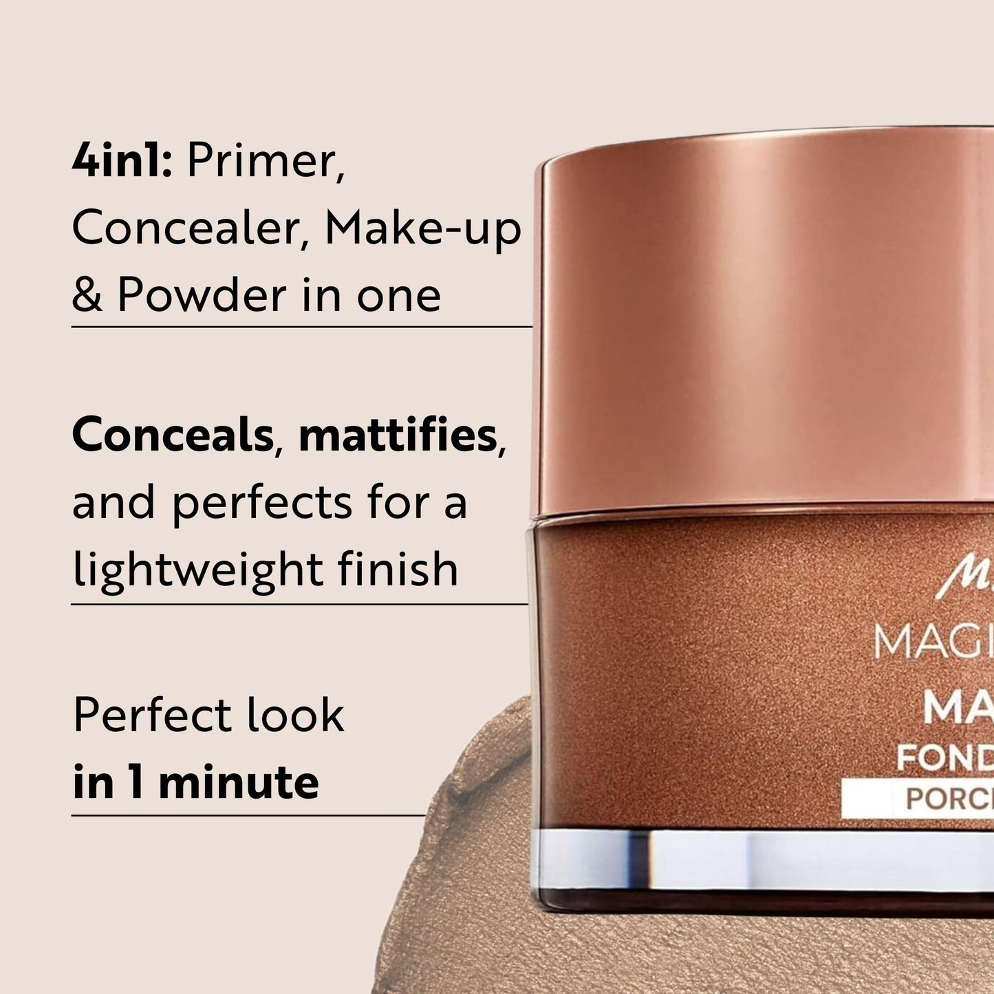 M. Asam Magic Finish Make-Up Mousse (1.01 Fl Oz) – 4in1 Primer, Foundation, Concealer & Powder With Buildable Coverage, Hides Redness And Dark Spots, Vegan, For Light To Medium Skin Tones