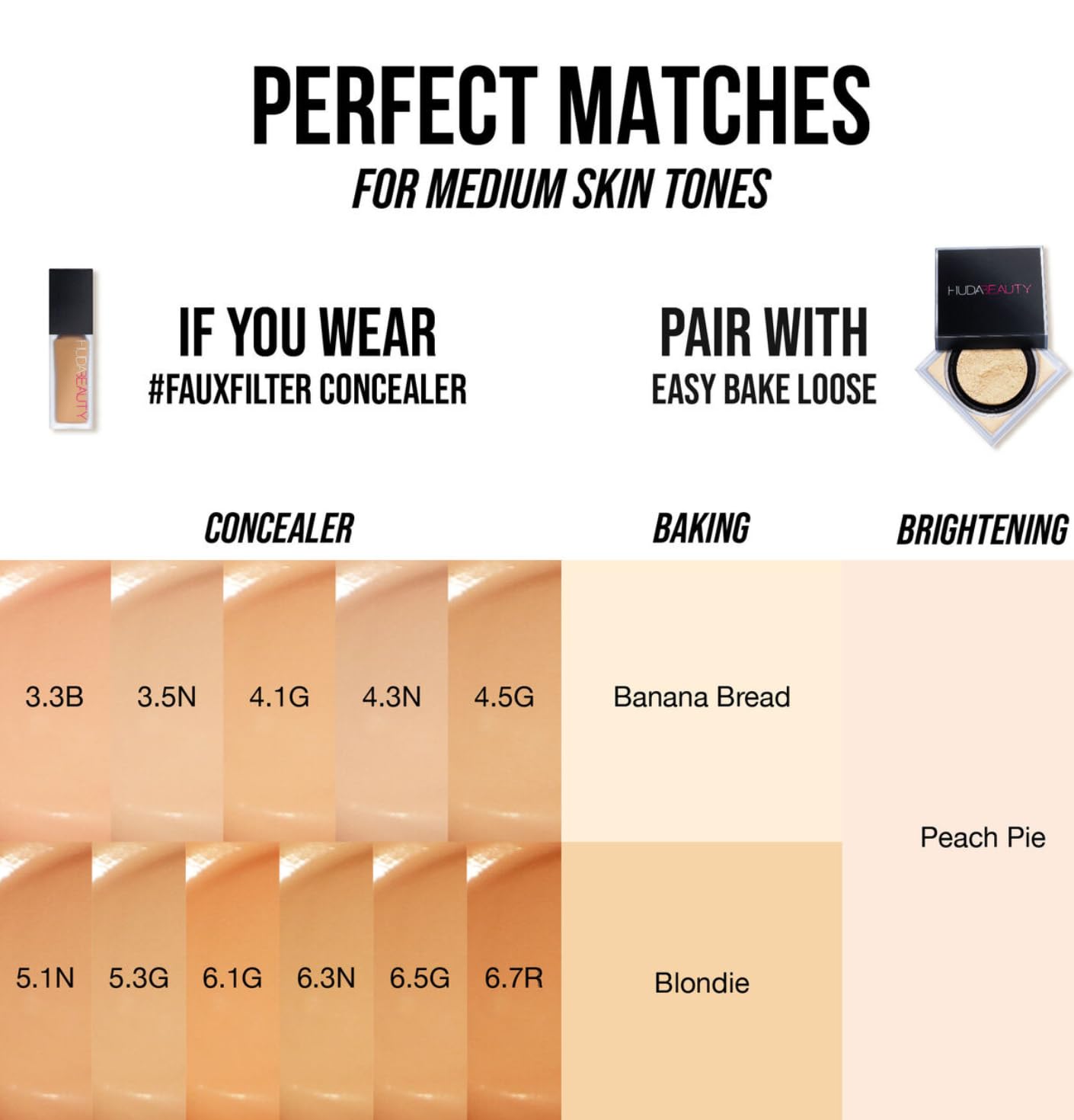 Huda Beauty Mini Easy Bake Loose Baking & Setting Powder - Cherry Blossom Cake (fair to medium with true pink undertones) 0.21 oz / 6 g