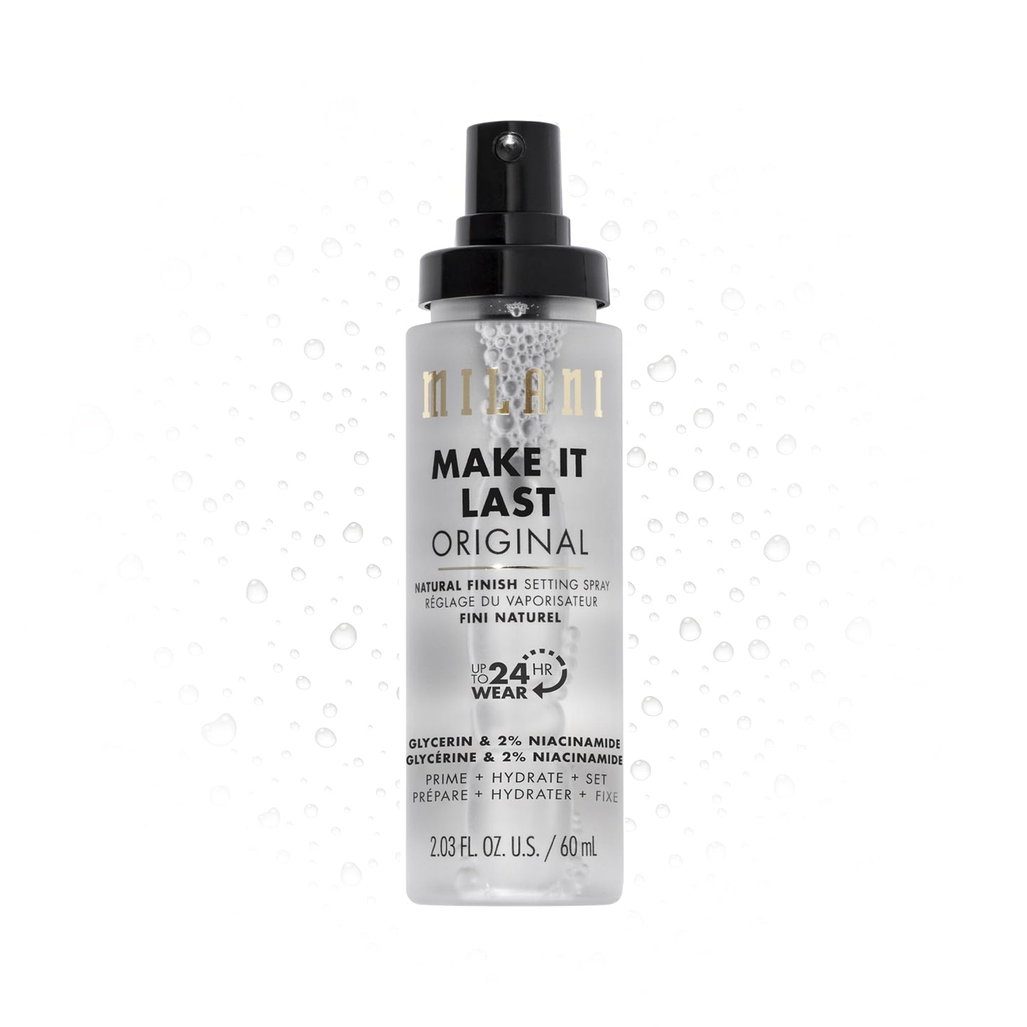 Milani Setting Spray + Primer, Make It Last Original - Natural Finish with Niacinamide for Hydration, Setting Spray for Makeup and Face Primer, 3-in-1 Prime + Hydrate + Set, 2.03 Fl. Oz