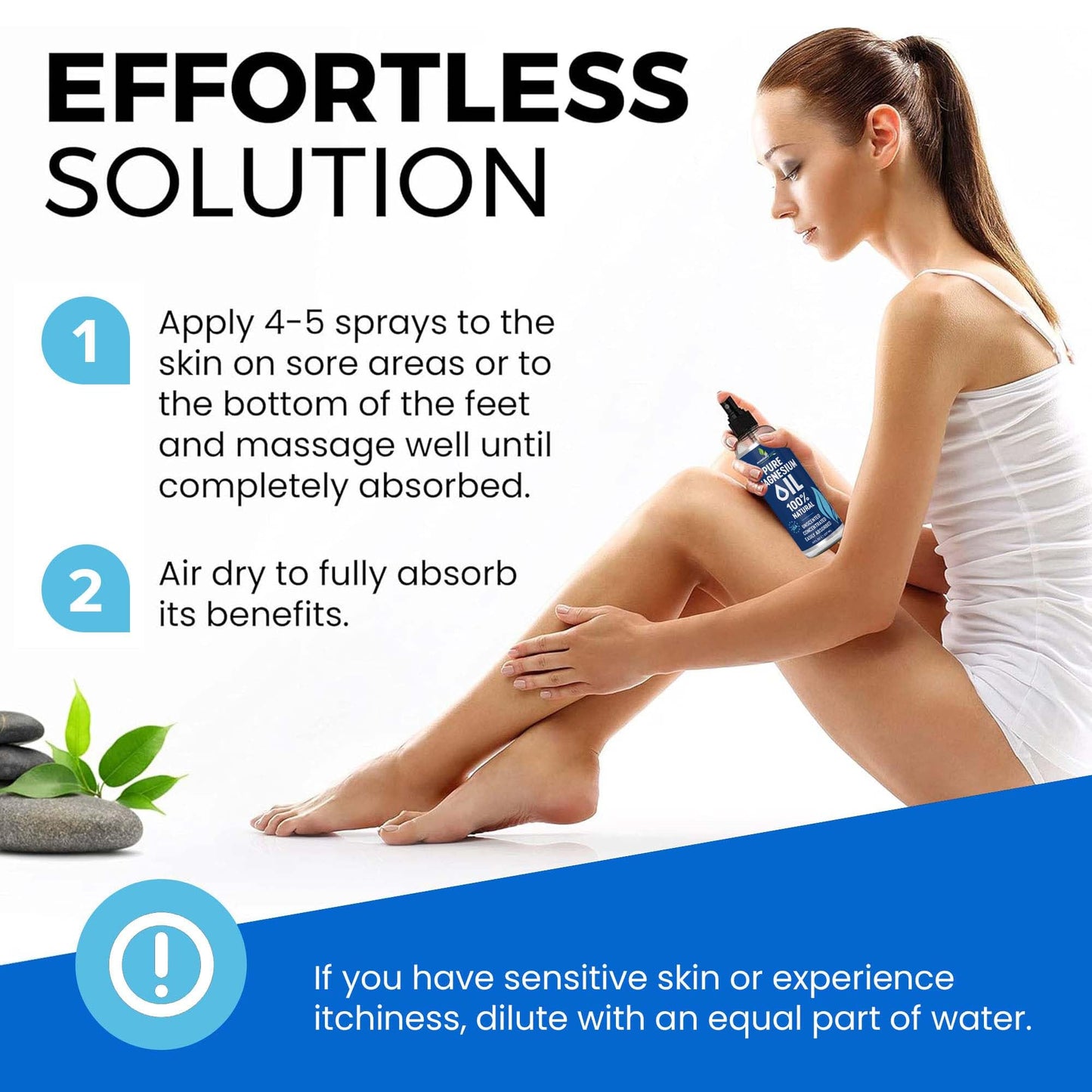 Pure Magnesium Oil Spray 12oz - Topical Magnesium Spray for Sleep Extra Strength - Less Sting - Less Itch - 100% Natural and Organic Oil - Made in USA