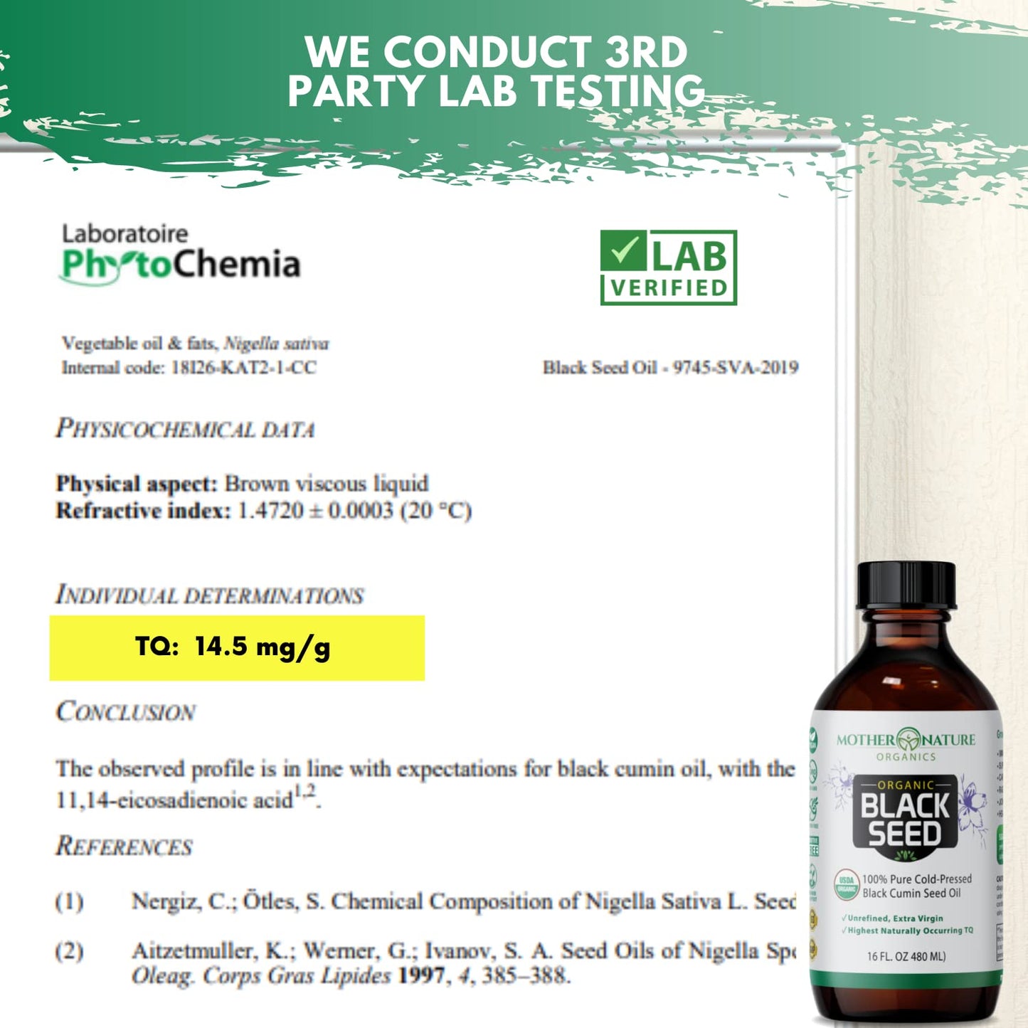 Mother Nature USDA Organic Black Seed Oil, High TQ 2%, Cold Pressed, Unrefined Nigella Sativa, Omega 3 6 9 for Immune, Joint & Heart Support, Hair & Skin, Non-GMO, Glass Bottle (8oz)