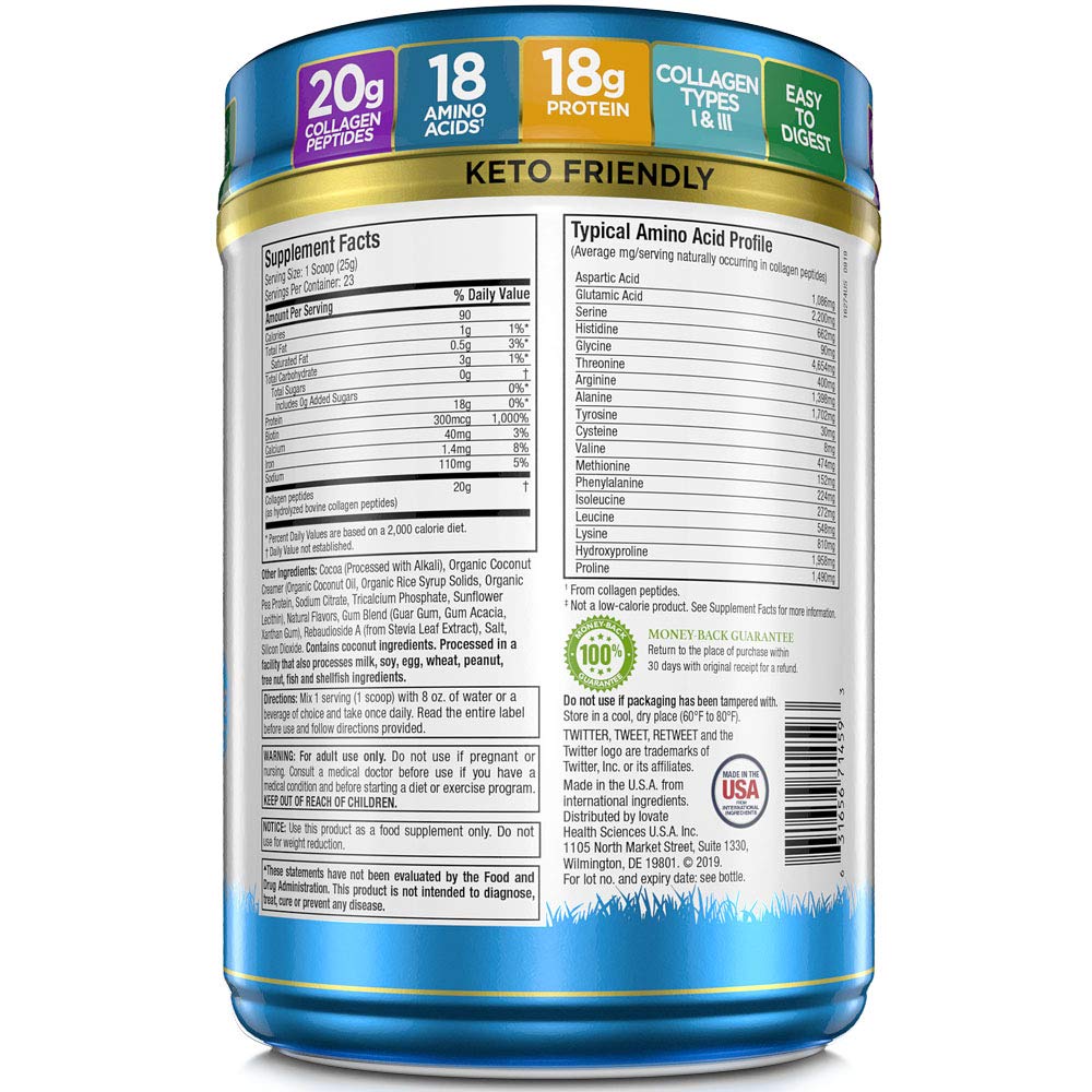 Purely Inspired Collagen Powder, Unflavored (20 Servings) - 20g Collagen Peptides Protein Powder for Women & Men - Grass-Fed & Pasture Raised - Gluten-Free, Paleo & Keto-Friendly Collagen Drink