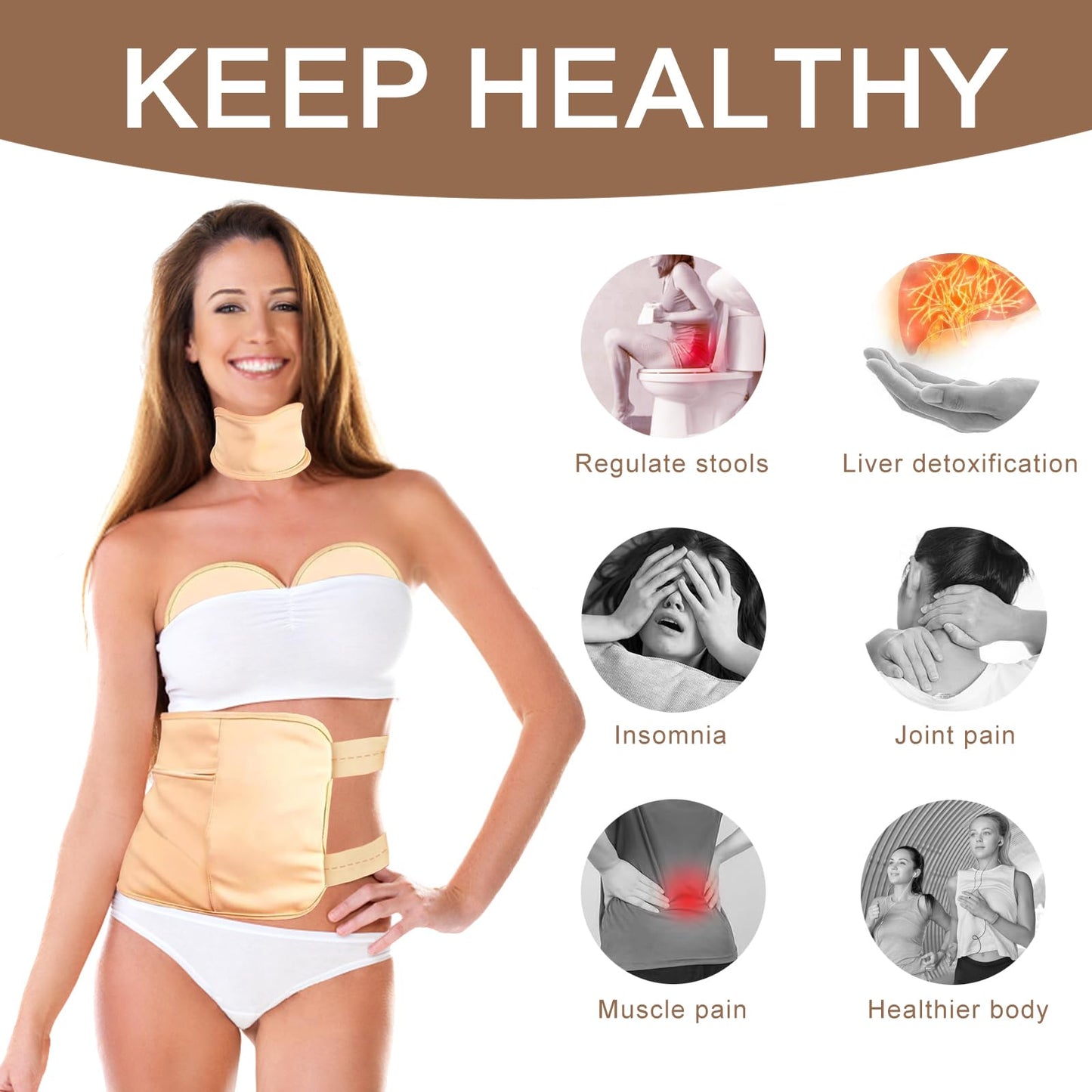 10 Pcs Organic Cotton Castor Oil Pack Wrap - Reusable Castor Oil Packs for Stomach, Neck, Knee, Foot, Women & Entire Body