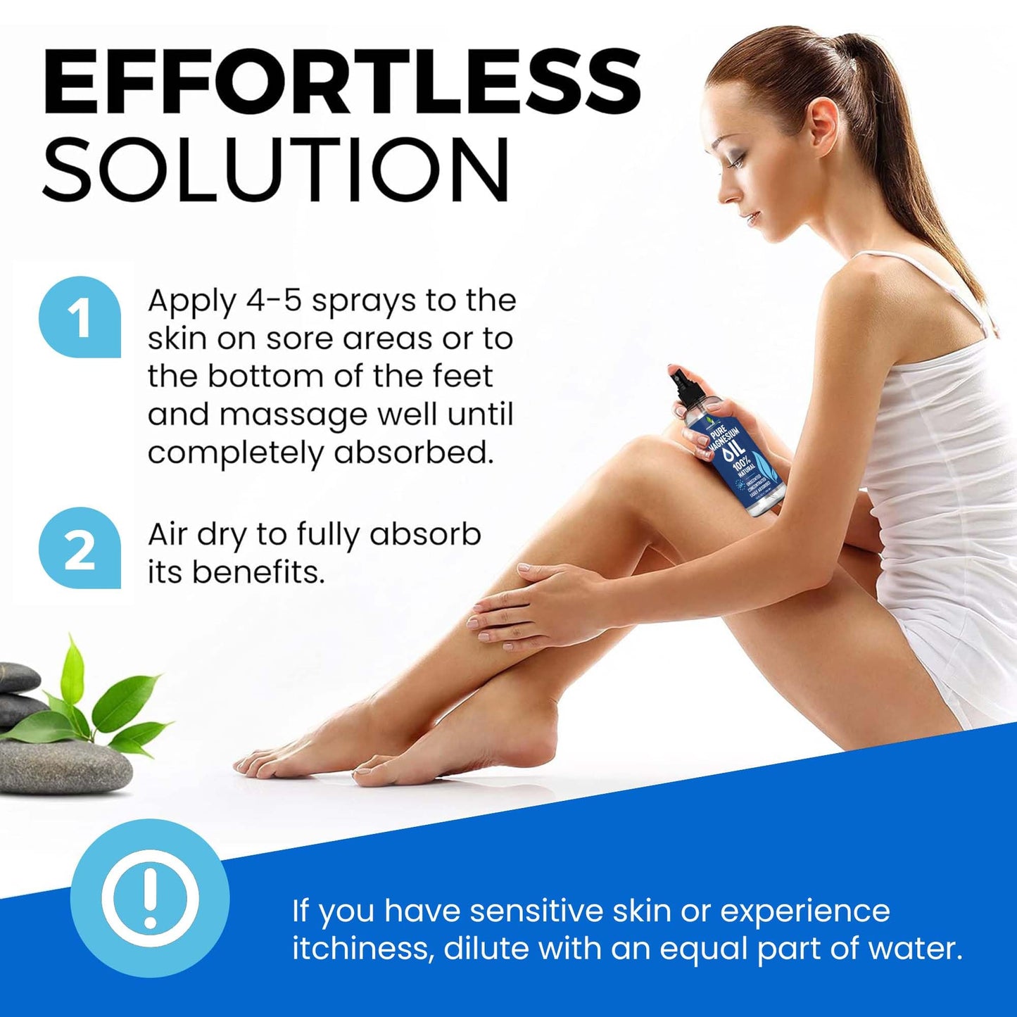 Pure Magnesium Oil Spray 12oz - Topical Magnesium Spray for Sleep Extra Strength - Less Sting - Less Itch - 100% Natural and Organic Oil - Made in USA