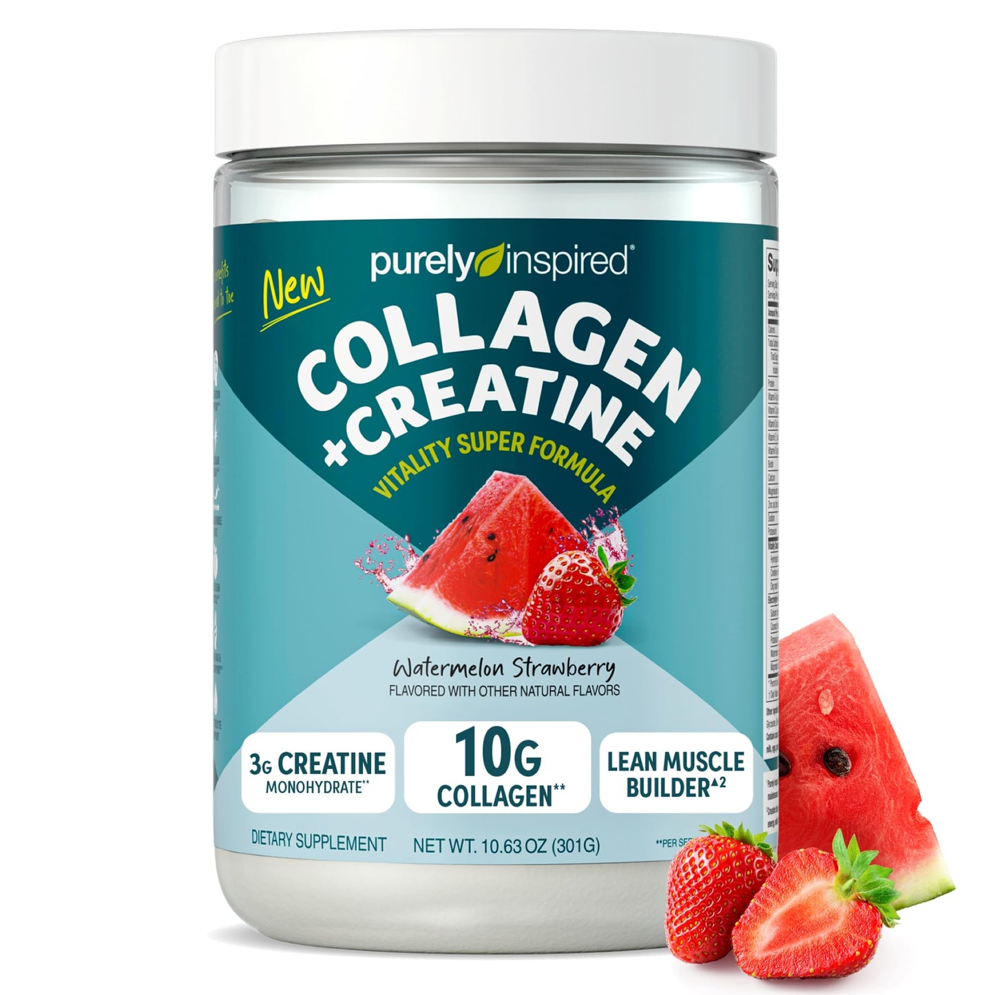 Purely Inspired Collagen Powder, Unflavored (20 Servings) - 20g Collagen Peptides Protein Powder for Women & Men - Grass-Fed & Pasture Raised - Gluten-Free, Paleo & Keto-Friendly Collagen Drink