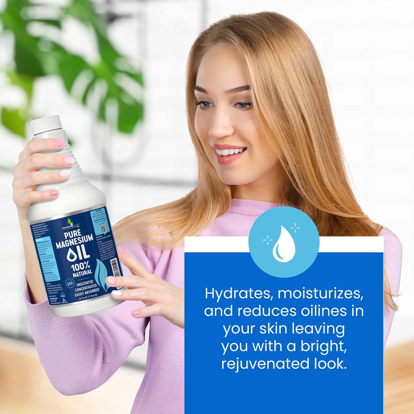 Pure Magnesium Oil Spray 12oz - Topical Magnesium Spray for Sleep Extra Strength - Less Sting - Less Itch - 100% Natural and Organic Oil - Made in USA