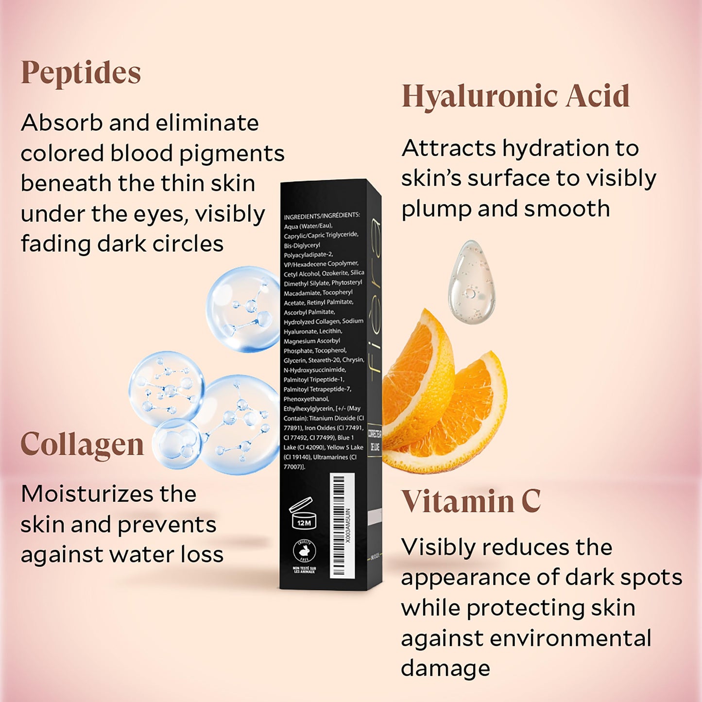 Fièra Luxury Concealer & Foundation with Anti-Aging Ingredients - Full Coverage for Dark Circles, Wrinkles, Fine Lines, and Spots, All-Day Wear For Mature Skin - Neutral Beige, 0.5 FL. OZ. / 15 ML