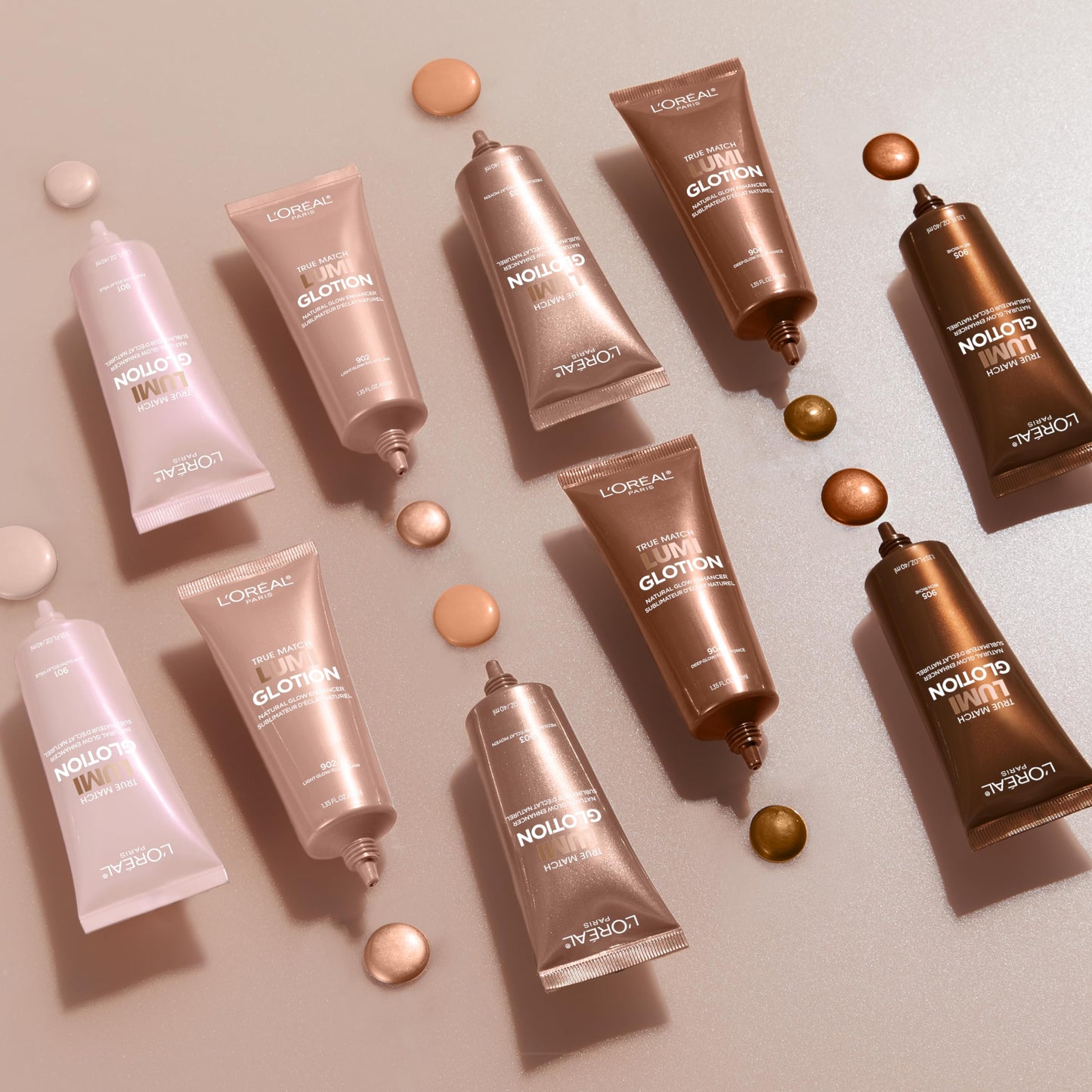 L'Oreal Paris Makeup True Match Lumi Glotion, Natural Glow Enhancer, Illuminator Highlighter, Bronzing Drops For a Sun-Kissed Glow, 903 Medium